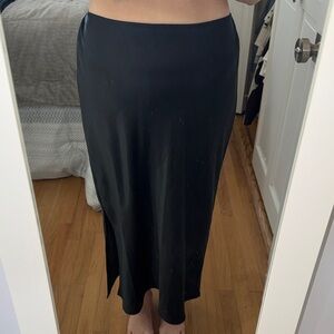 Black Women's Slip Skirt - Classic Minimalist Style